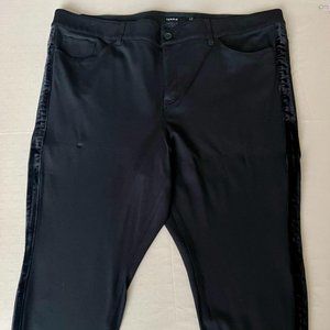 Torrid Black Ponte Skinny Pants/Slacks with Velvet Trim Womens Plus 26